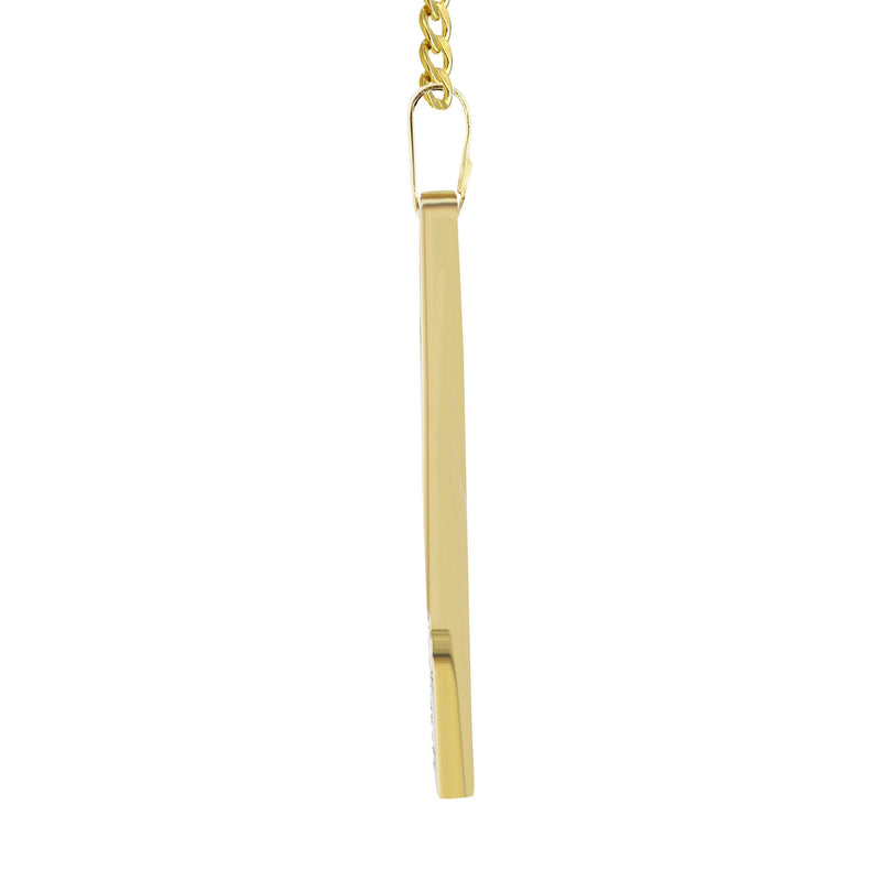 14K Gold  Single Letter Name Plate Necklace | Style #91