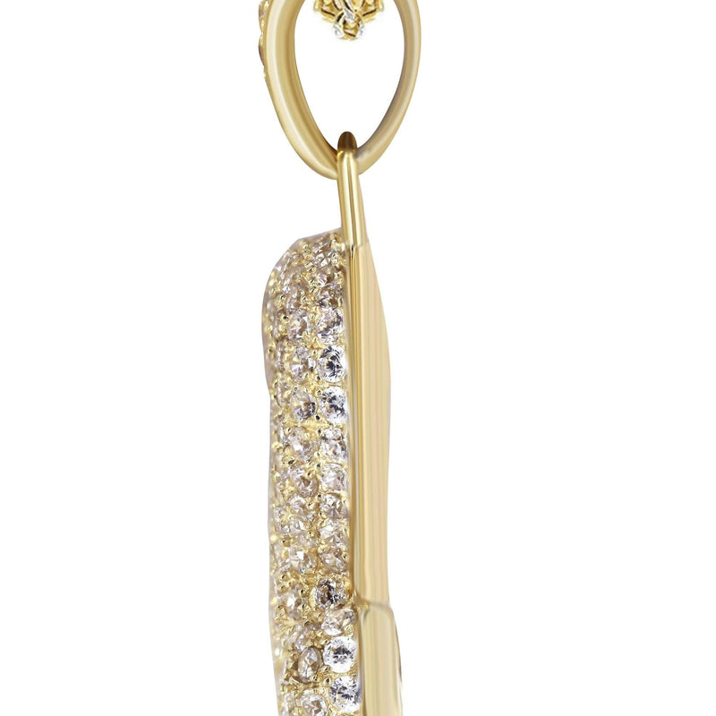 10K Yellow Gold Bubble Letter "S" CZ Necklace | Appx. 13.6 Grams
