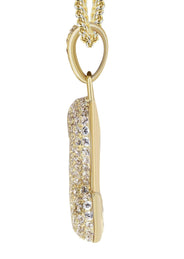 10K Yellow Gold Bubble Letter "S" CZ Necklace | Appx. 13.6 Grams