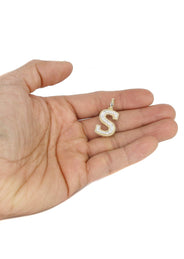 Diamond 10K Yellow Gold Letter "S" Necklace | Appx. 13.5 Grams