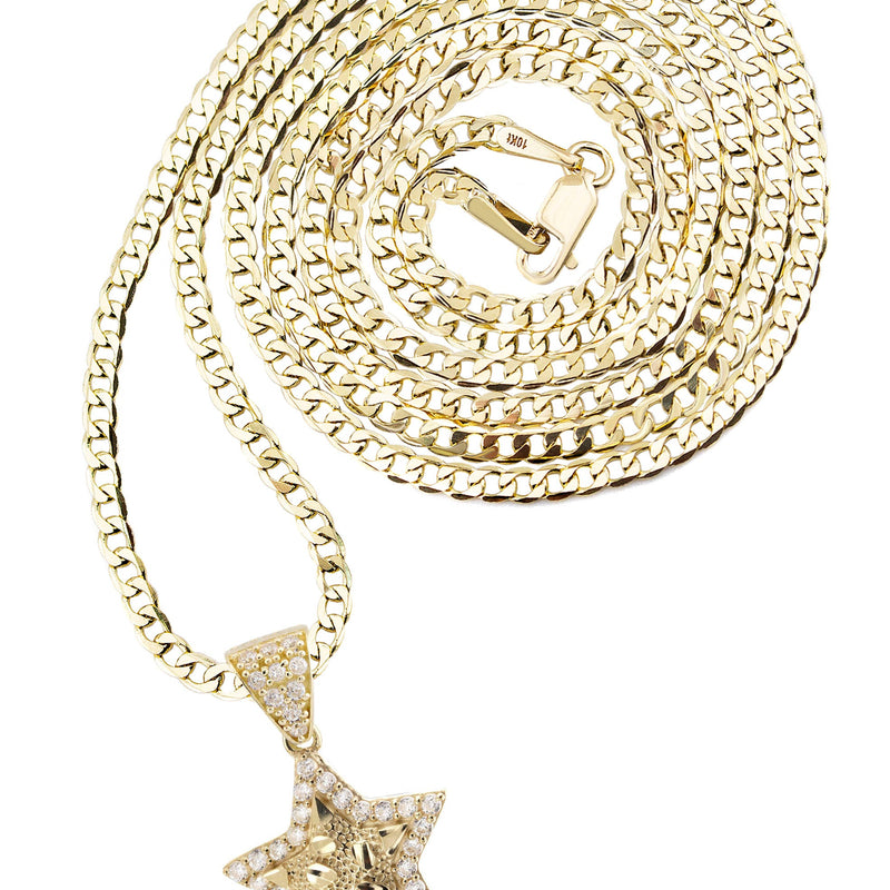 10K Yellow Gold Star Nugget Necklace | Appx. 1.6 - 5.6 Grams