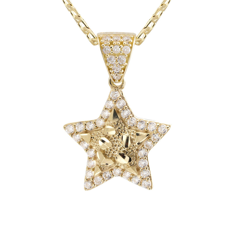 10K Yellow Gold Star Nugget Necklace | Appx. 1.6 - 5.6 Grams