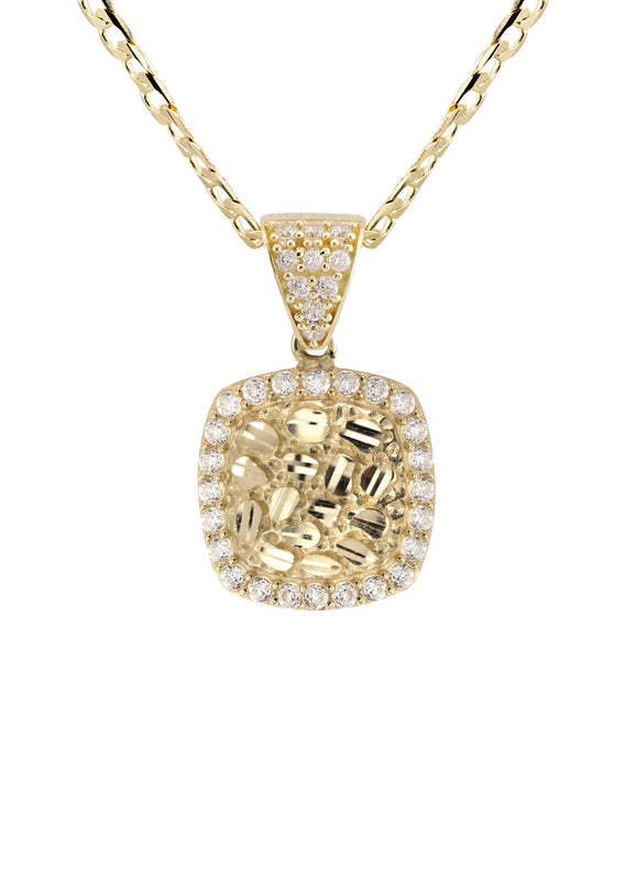 10K Yellow Gold Heart Nugget Necklace | Appx. 1.5 - 5.5 Grams