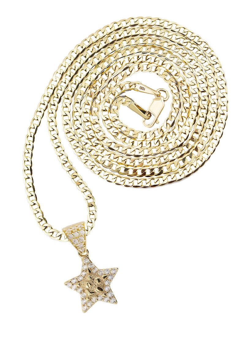 10K Yellow Gold Star Nugget Necklace | Appx. 1 - 5 Grams