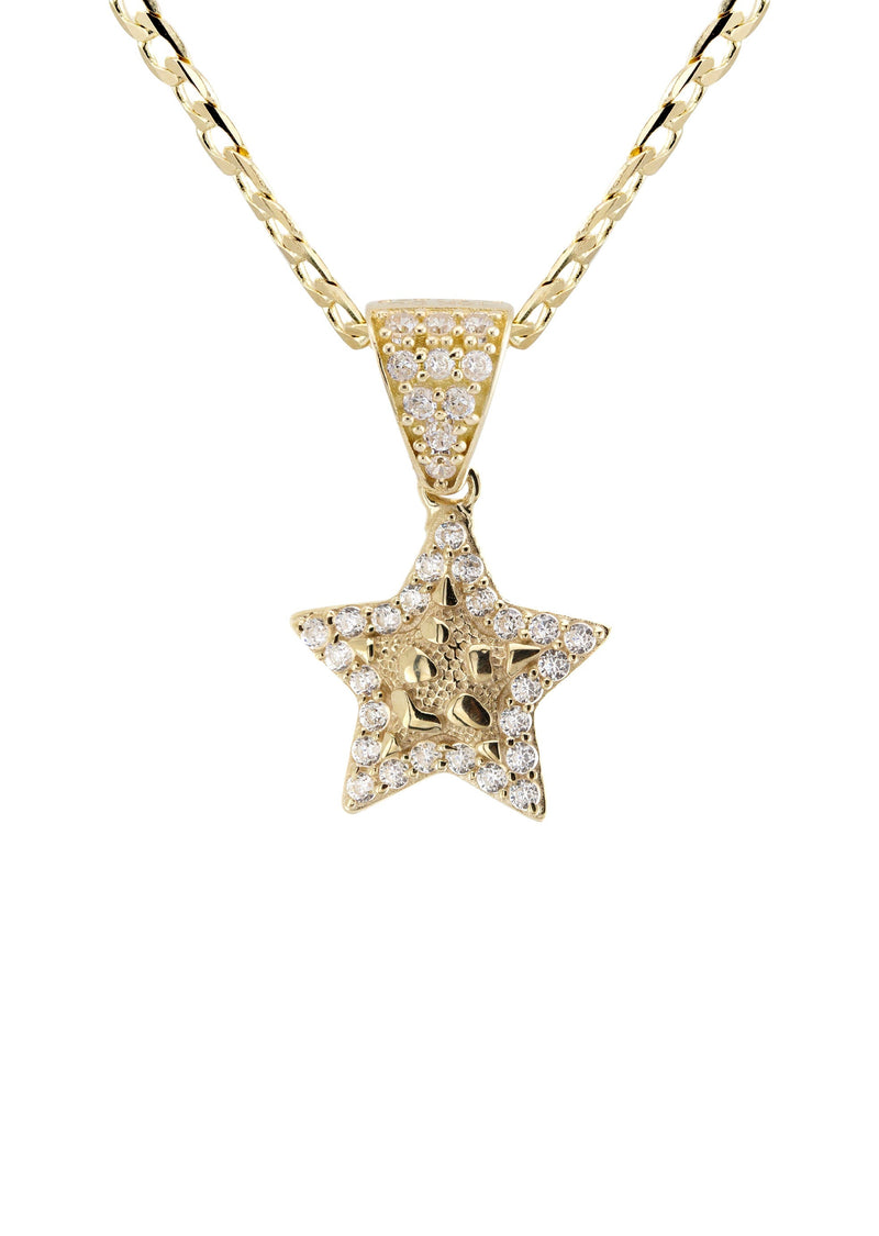 10K Yellow Gold Star Nugget Necklace | Appx. 1 - 5 Grams