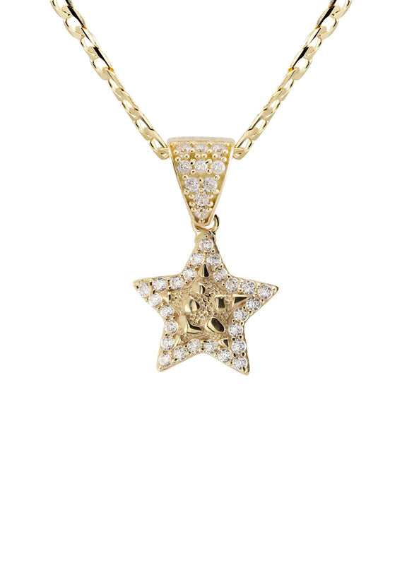 10K Yellow Gold Star Nugget Necklace | Appx. 1 - 5 Grams
