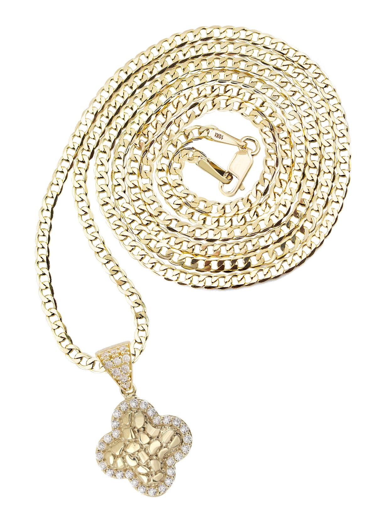 10K Yellow Gold Nugget Necklace | Appx. 1.4 - 5.4 Grams