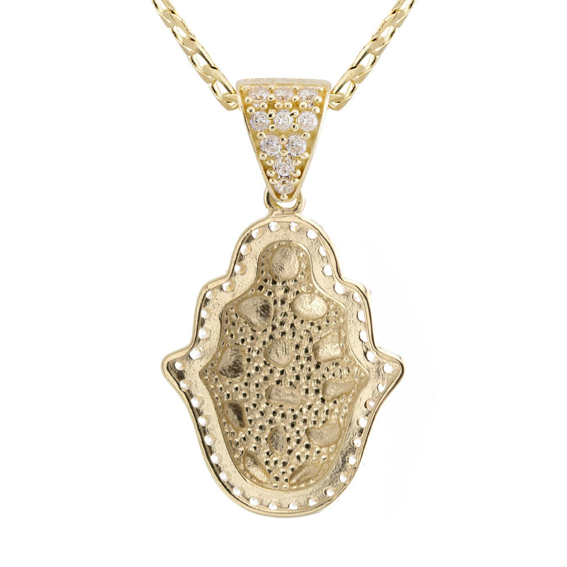 10K Yellow Gold Hamsa Hand Nugget Necklace | Appx. 2 - 6 Grams