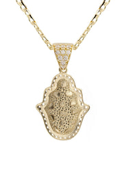 10K Yellow Gold Hamsa Hand Nugget Necklace | Appx. 2 - 6 Grams