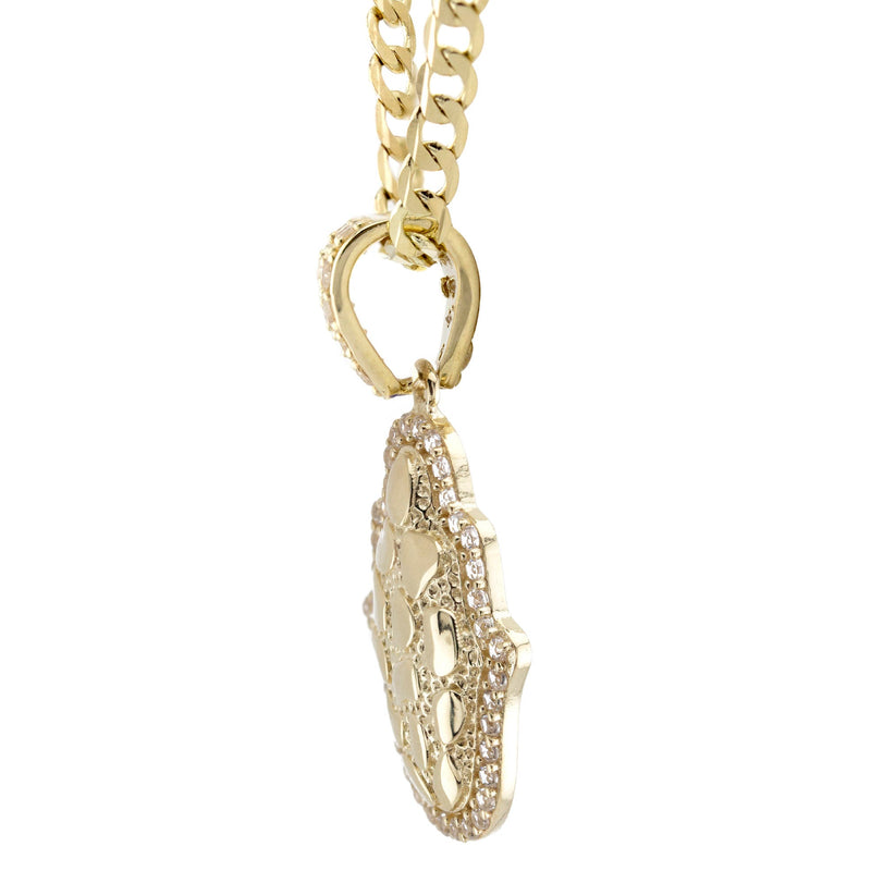 10K Yellow Gold Hamsa Hand Nugget Necklace | Appx. 2 - 6 Grams