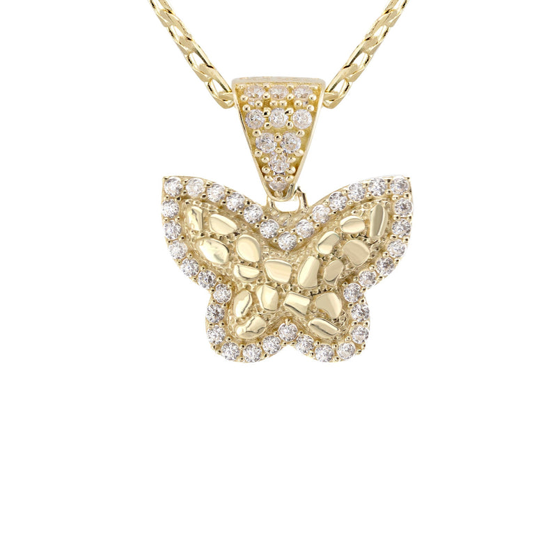 10K Yellow Gold Butterfly Nugget Necklace | Appx. 1.5 - 5.5 Grams