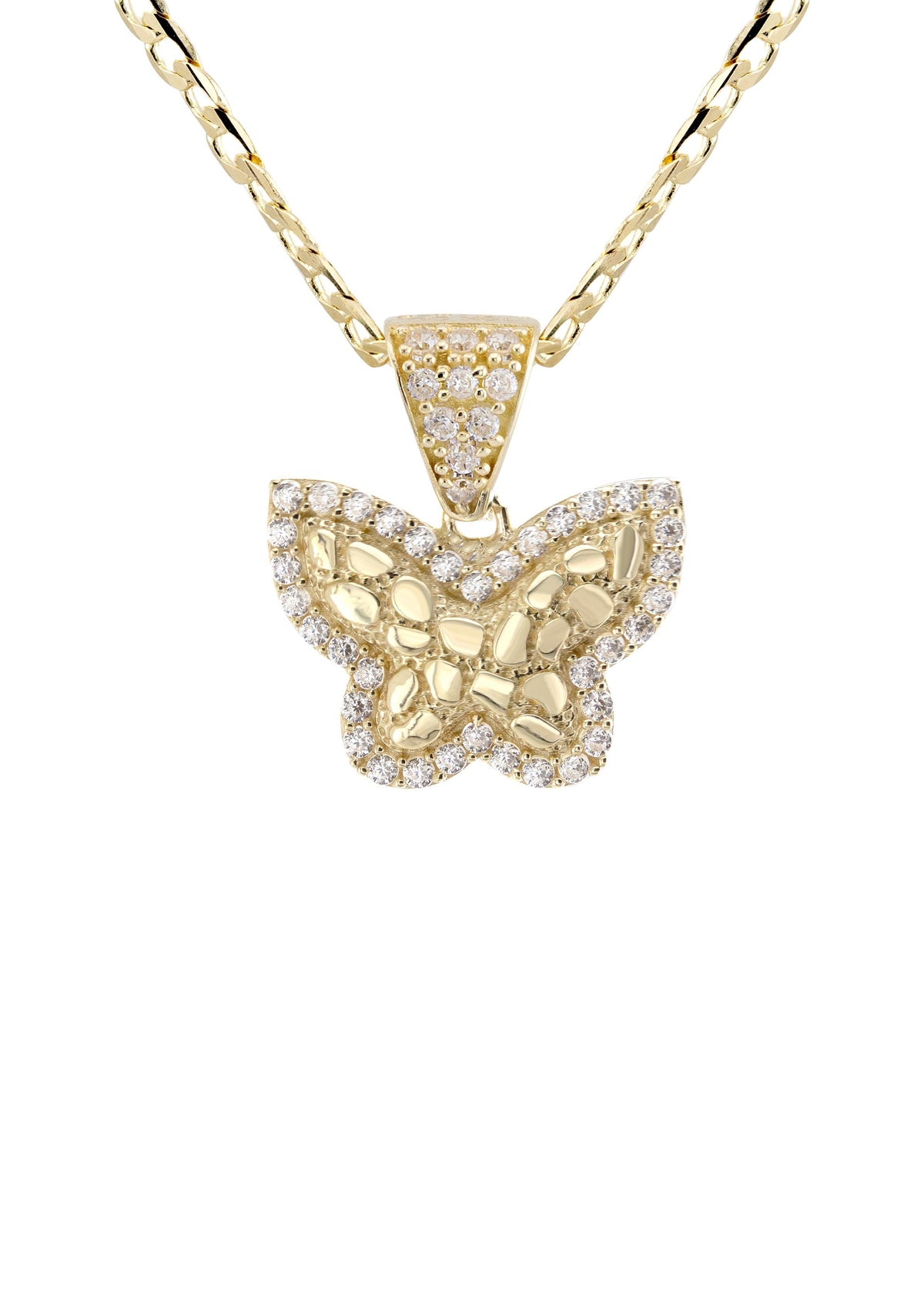 10K Yellow Gold Butterfly Nugget Necklace | Appx. 1.5 - 5.5 Grams