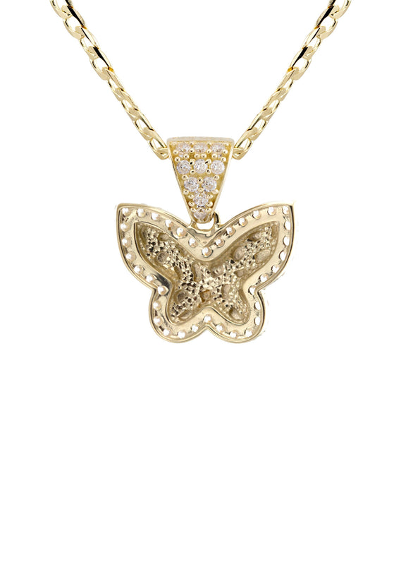 10K Yellow Gold Butterfly Nugget Necklace | Appx. 1.5 - 5.5 Grams