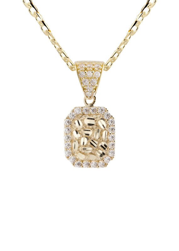 10K Yellow Gold Nugget Necklace | Appx. 1.4 - 5.4 Grams