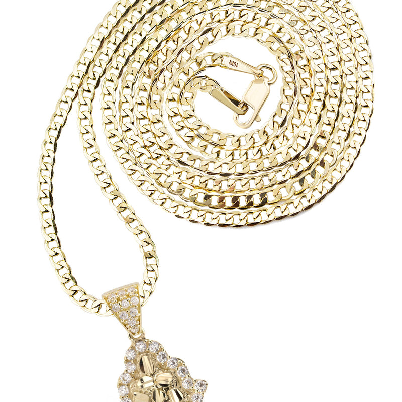 10K Yellow Gold Hamsa Hand Nugget Necklace | Appx. 1.4 - 5.4 Grams