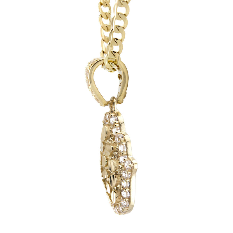 10K Yellow Gold Hamsa Hand Nugget Necklace | Appx. 1.4 - 5.4 Grams