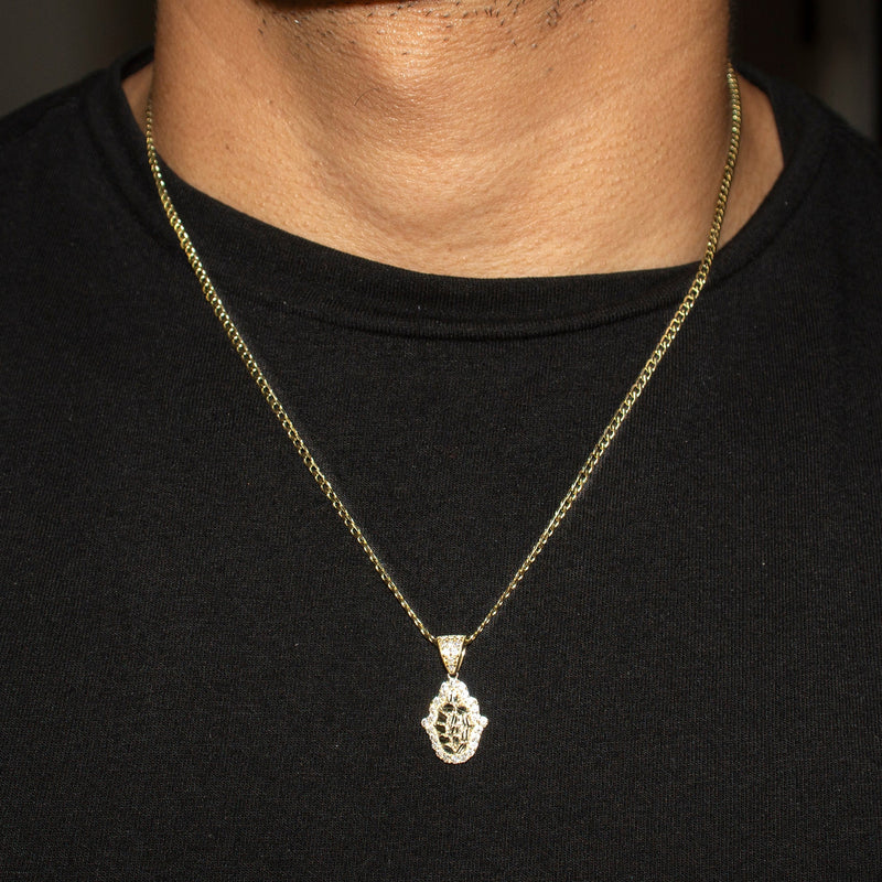 10K Yellow Gold Hamsa Hand Nugget Necklace | Appx. 1.4 - 5.4 Grams