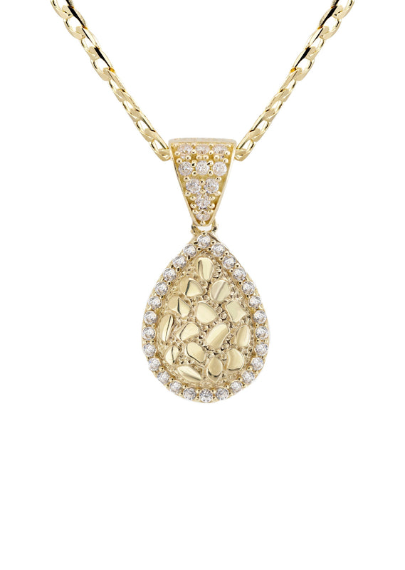 10K Yellow Gold Nugget Necklace | Appx. 1.2 - 5.2 Grams