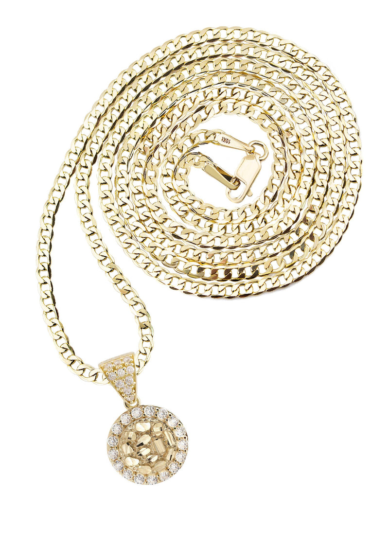 10K Yellow Gold Round Nugget Necklace | Appx. 1 - 5 Grams
