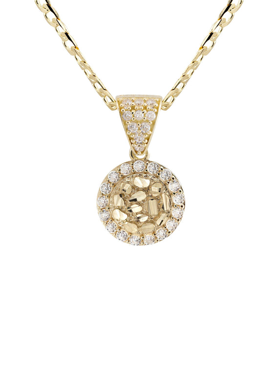 10K Yellow Gold Round Nugget Necklace | Appx. 1 - 5 Grams