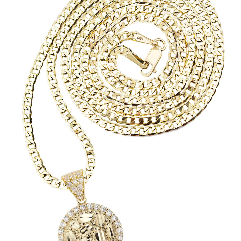 10K Yellow Gold Round Nugget Necklace | Appx. 1.8 - 5.8 Grams