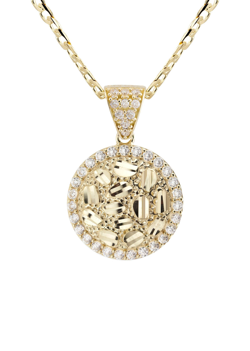 10K Yellow Gold Round Nugget Necklace | Appx. 1.8 - 5.8 Grams