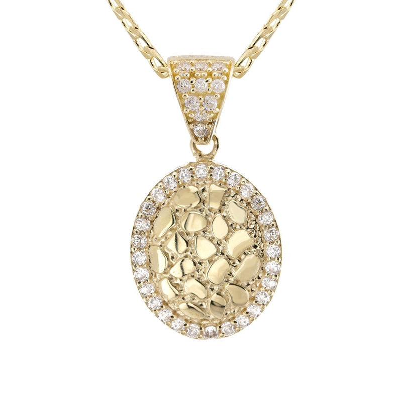 10K Yellow Gold Oval Nugget Necklace | Appx. 1.5 - 5.5 Grams
