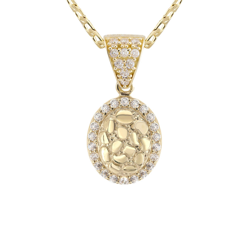 10K Yellow Gold Oval Nugget Necklace | Appx. 1 - 5 Grams