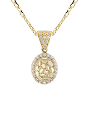 10K Yellow Gold Oval Nugget Necklace | Appx. 1 - 5 Grams