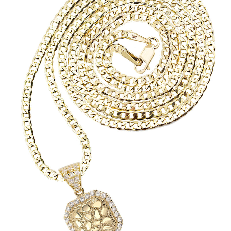 10K Yellow Gold Nugget Necklace | Appx. 1.4 - 5.4 Grams