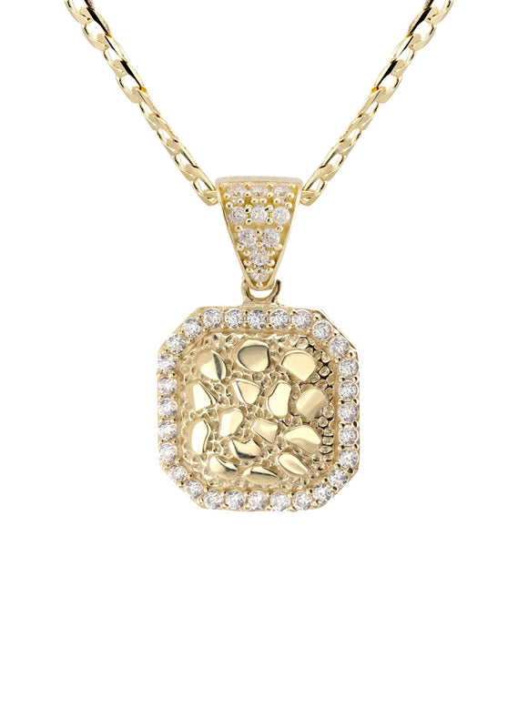 10K Yellow Gold Nugget Necklace | Appx. 1.4 - 5.4 Grams