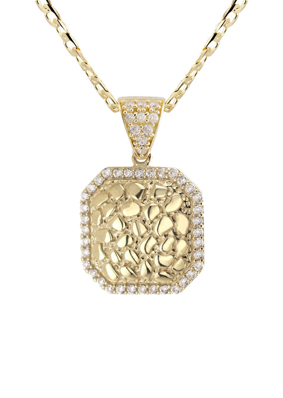10K Yellow Gold Nugget Necklace | Appx. 1.8 - 5.8 Grams