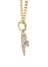 10K Yellow Gold Flag of the Dominican Republic Necklace | Appx. 1.8 - 5.8 Grams