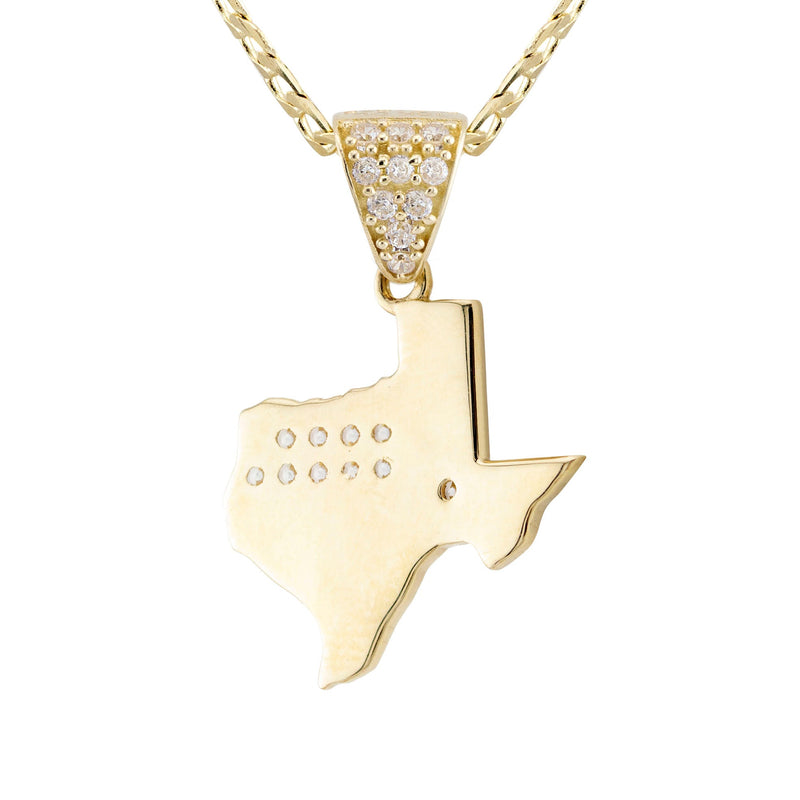 10K Yellow Gold Texas Flag Necklace | Appx. 1.3 - 5.3 Grams