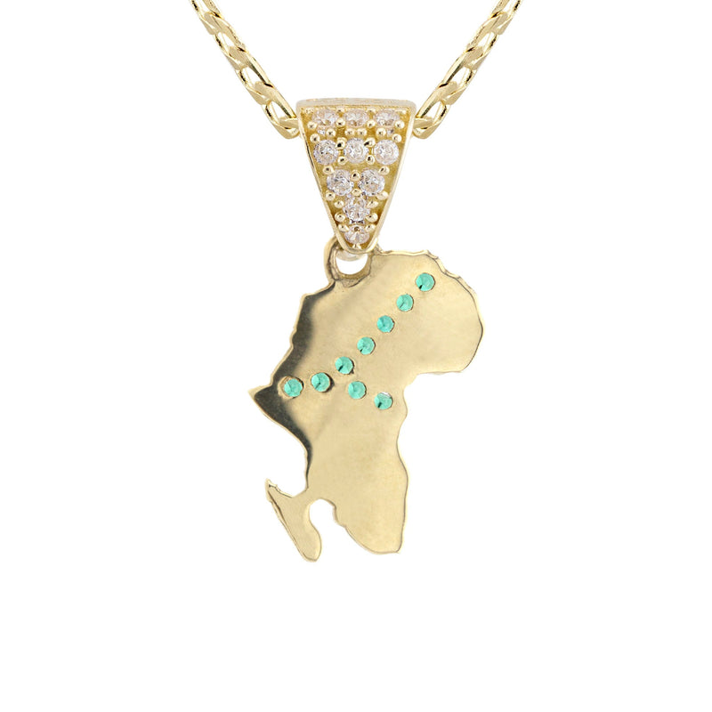 10K Yellow Gold South Africa Flag Necklace | Appx. 1 - 5 Grams