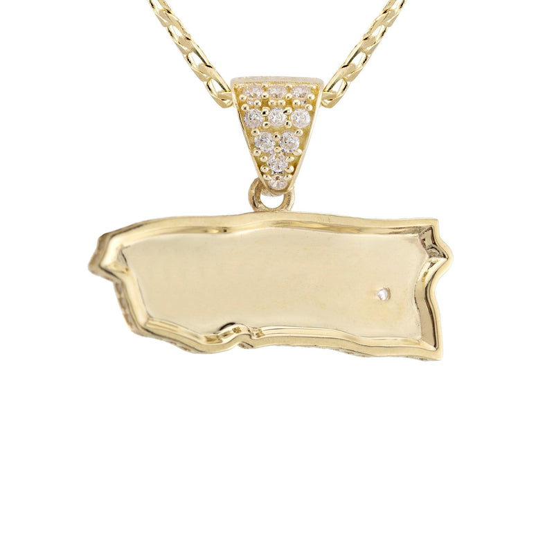 10K Yellow Gold Puerto Rico Flag Necklace | Appx. 2.3 - 6.3 Grams