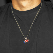 10K Yellow Gold Puerto Rico Flag Necklace | Appx. 2.3 - 6.3 Grams