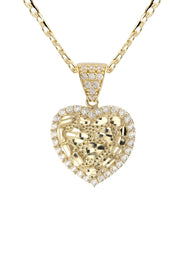 10K Yellow Gold Heart Nugget Necklace | Appx. 2 - 6 Grams