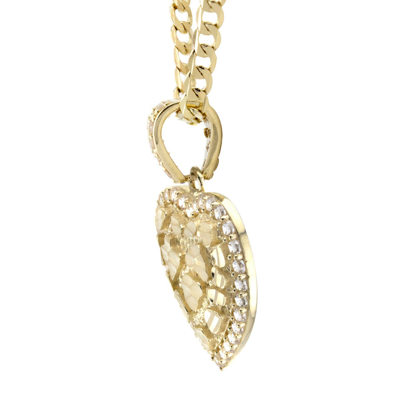 10K Yellow Gold Heart Nugget Necklace | Appx. 2 - 6 Grams
