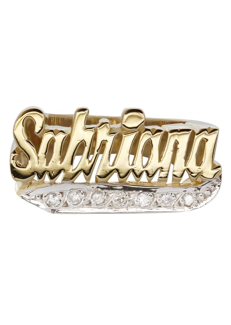 14K Diamond Gold  Name Ring | Appx. 7 Grams