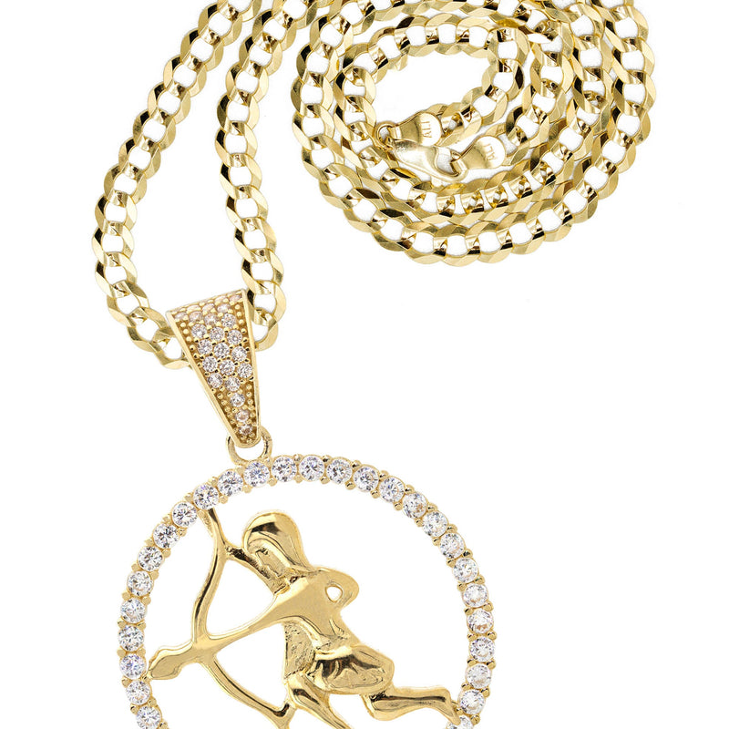 10K Yellow Gold Zodiac Sagittarius Necklace | Appx. 16.8 Grams