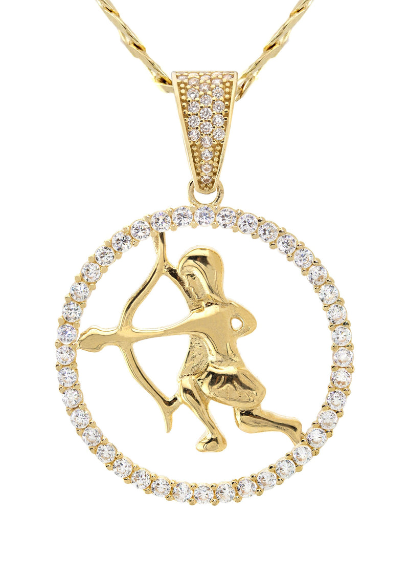 10K Yellow Gold Zodiac Sagittarius Necklace | Appx. 16.8 Grams