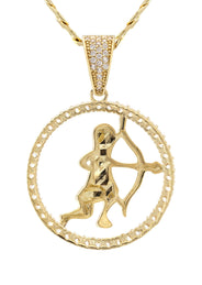 10K Yellow Gold Zodiac Sagittarius Necklace | Appx. 16.8 Grams