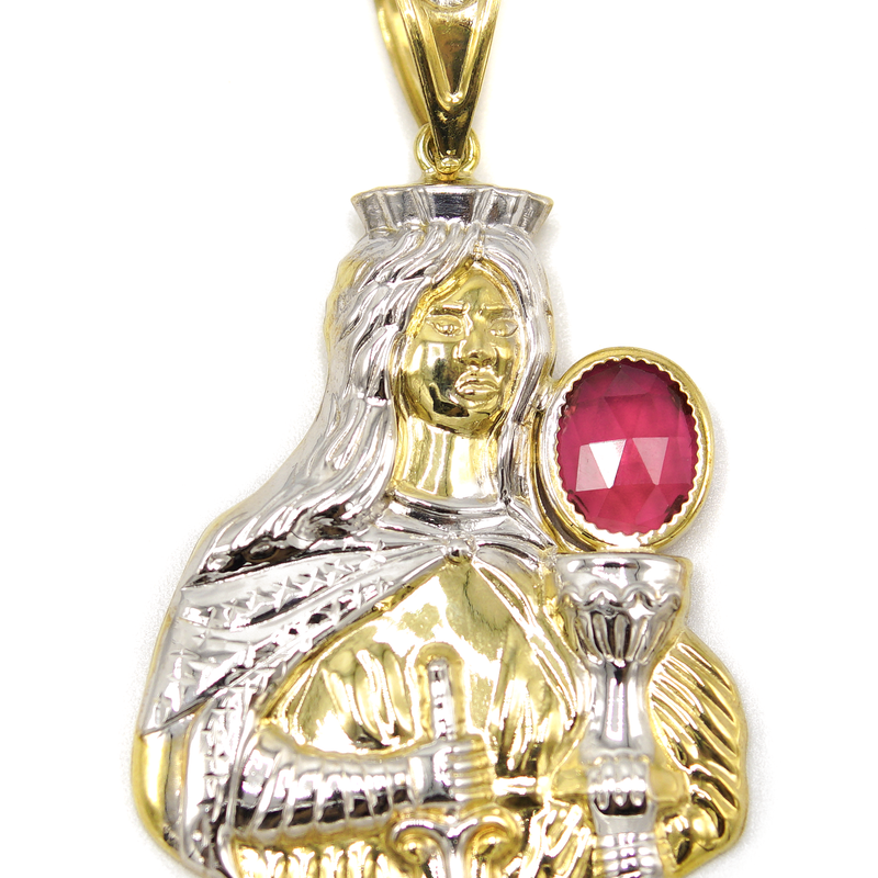 10K Gold Saint Barbara Pendant | Customizable Size