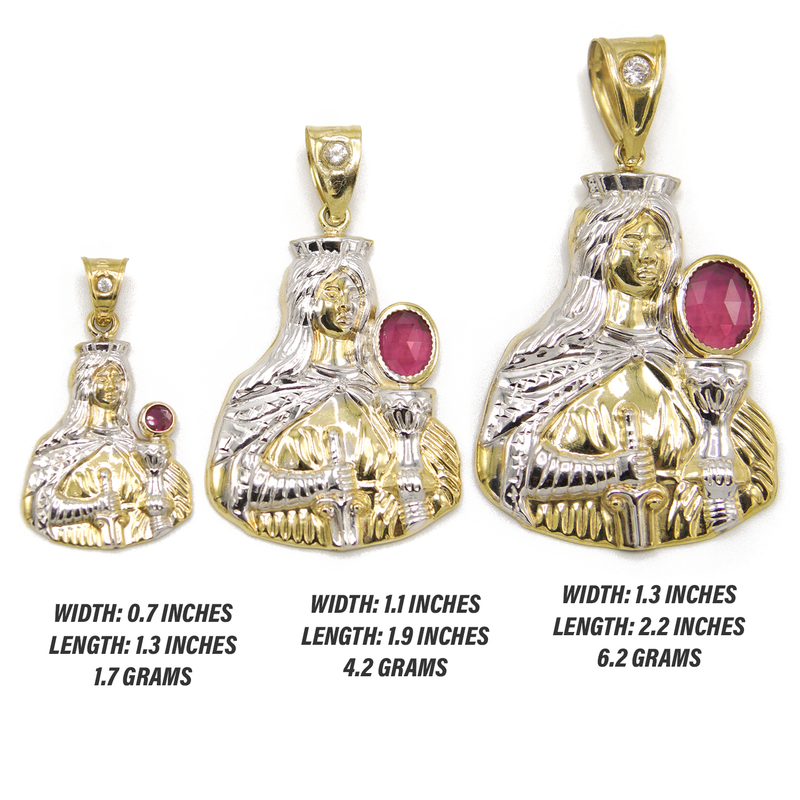 10K Gold Saint Barbara Pendant | Customizable Size