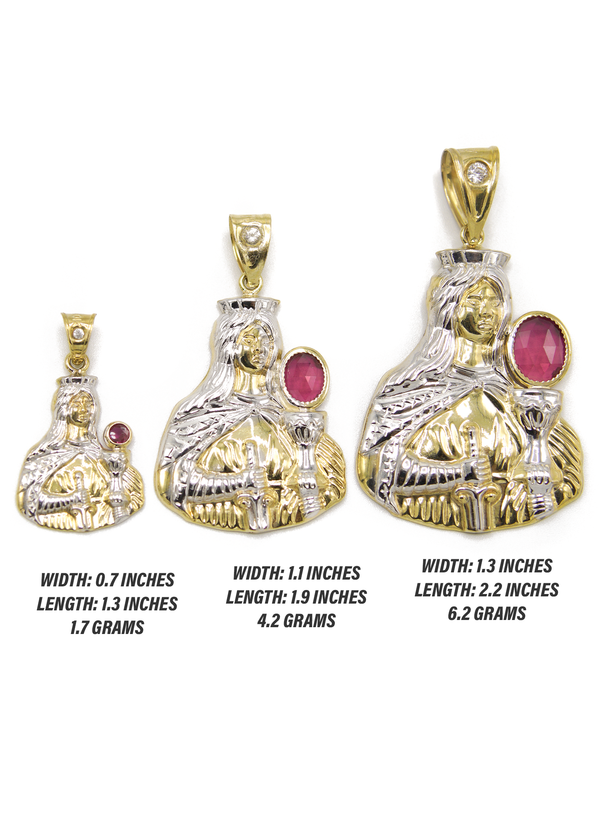 10K Gold Saint Barbara Pendant | Customizable Size