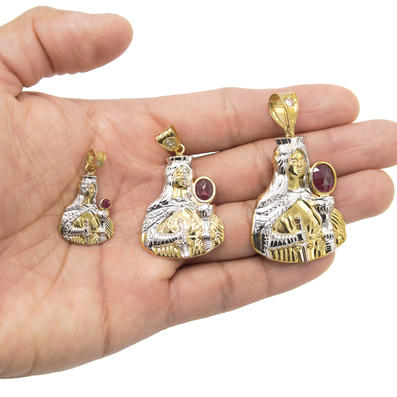 10K Gold Saint Barbara Pendant | Customizable Size