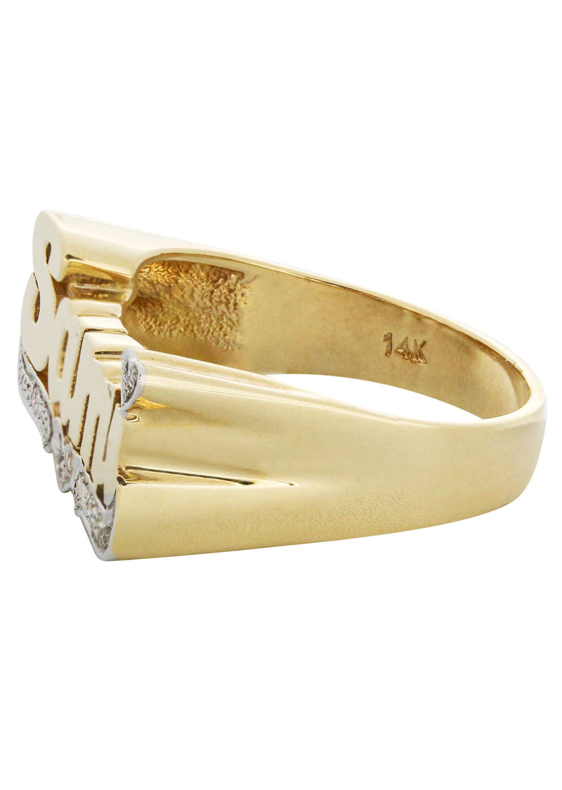 14K Heart Diamond Gold Name Ring | Appx. 4.2 Grams