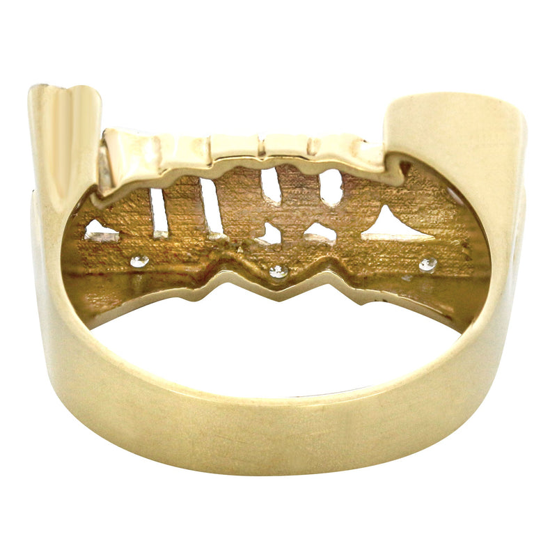 14K Heart Diamond Gold Name Ring | Appx. 4.2 Grams