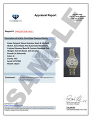 Womens Diamond Iced Out Rolex Datejust 41 | 25 Carats Of Diamonds | Custom Blue Black Roman Numeral Diamond Dial | Two Row | Oyster Band